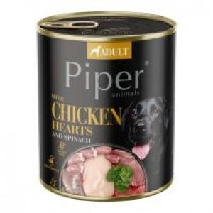 Piper Mokra karma z sercami z kurczaka i szpinakiem dla psa 800 g