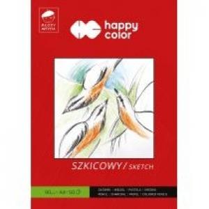Happy Color Blok szkicowy Młody Artysta, biały, A4, 90g, 50 arkuszy 50 kartek