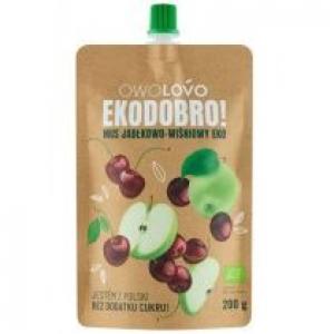 Owolovo Mus jabłkowo-wiśniowy Ekodobro 200 g Bio