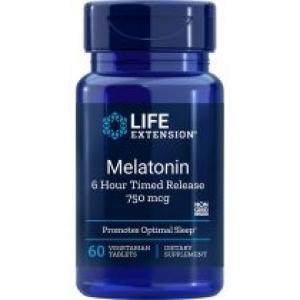 Life Extension Melatonin 750 mcg 6 Hour Time Release Suplement diety 60 tab.