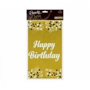 Godan Obrus foliowy B&C Happy Birthday 137x183 cm żółty