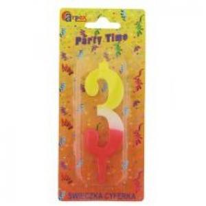 Arpex Świeczki Urodzinowe Party Time Cyfra 3 D9905-3