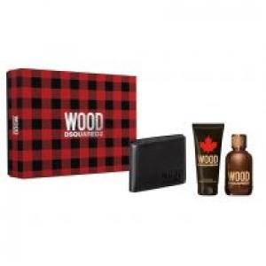 Dsquared2 Wood Pour Homme Woda toaletowa spray 100ml + Żel pod prysznic 100ml + Portfel