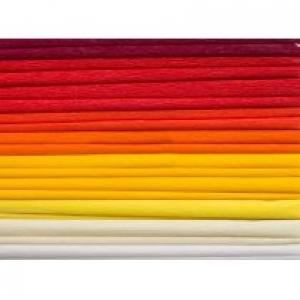 Happy Color Bibuła marszczona MIX kolory ciepłe, 8 kolorów, 25x200 cm, 10 rolek 25 x 200 cm 10 szt.