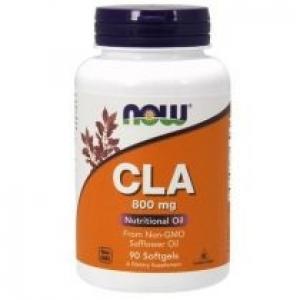Now Foods CLA 800 mg - sprzężony Kwas Linolowy z oleju z Nasion Krokosza Suplement diety 90 kaps.