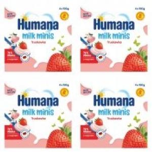 Humana Milk Minis Deserek jogurtowy po 8. miesiącu truskawka Zestaw 4 x 400 g