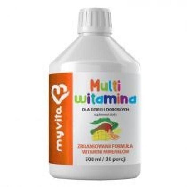 MyVita Multiwitamina dla dzieci i dorosłych w płynie Suplement diety 500 ml