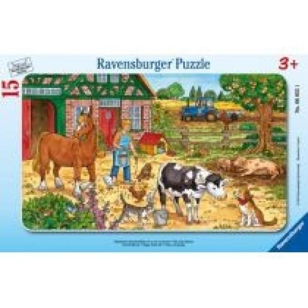 Puzzle 15 el. Życie na farmie Ravensburger