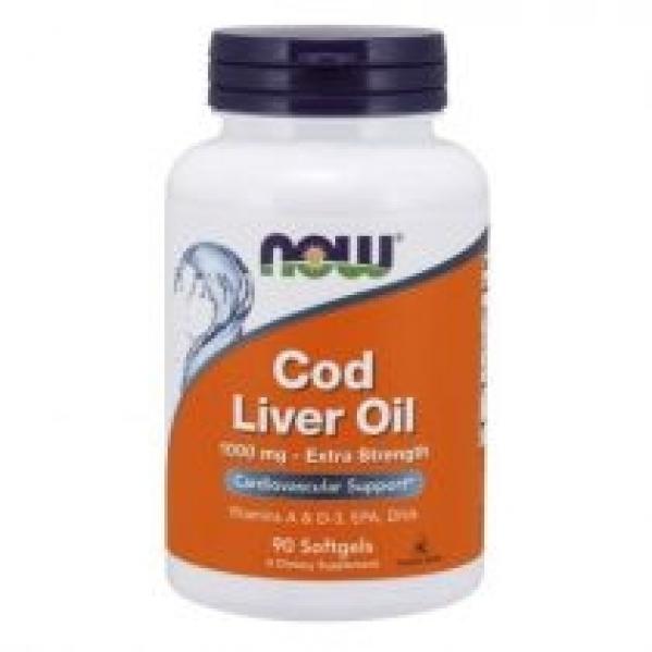 Now Foods Tran Cod Liver Oil 1000 mg Suplement diety 90 kaps.