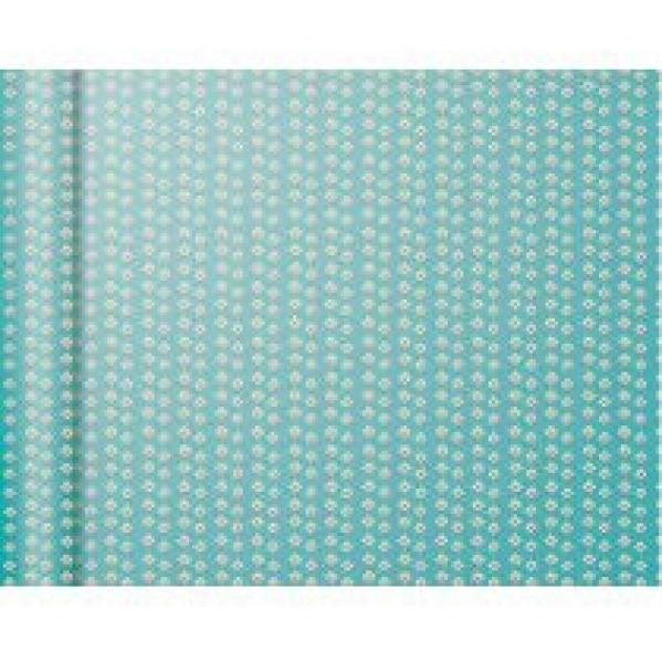 Clairefontaine Papier pakowy mini rolki Kwiaty na niebieskim tle 35 cm x 5 m