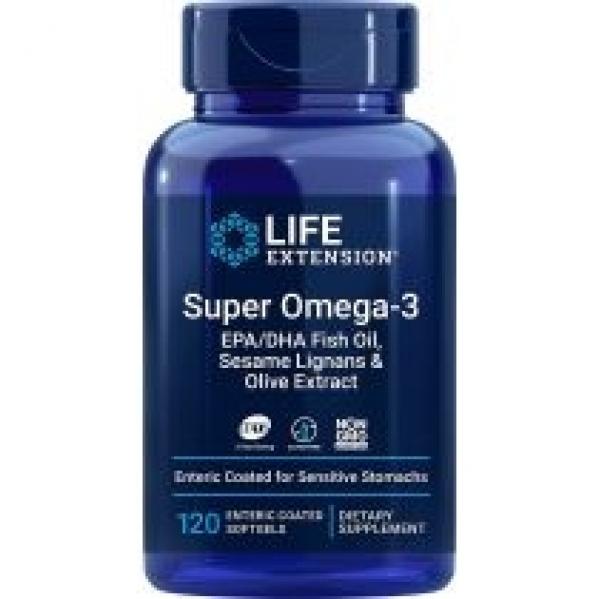 Life Extension Super Omega-3 EPA/DHA z Lignanami Sezamowymi i Ekstraktem z Oliwek Suplement diety 120 kaps.