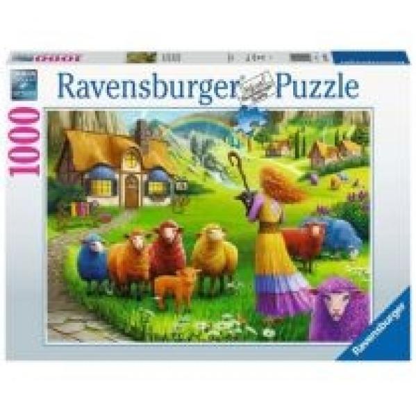 Puzzle 1000 el. Kolorowa wełna Ravensburger