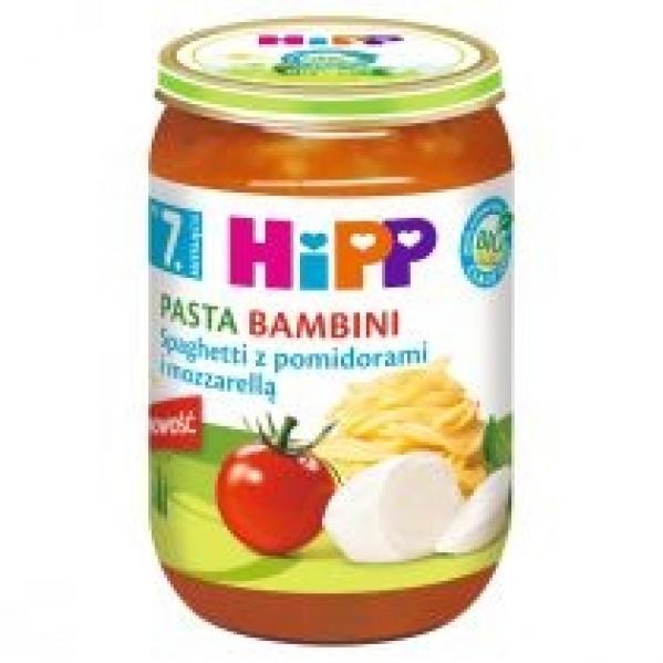 Hipp Pasta Bambini Spaghetti z pomidorami i mozzarellą po 7. miesiącu zestaw 6 x 220 g Bio