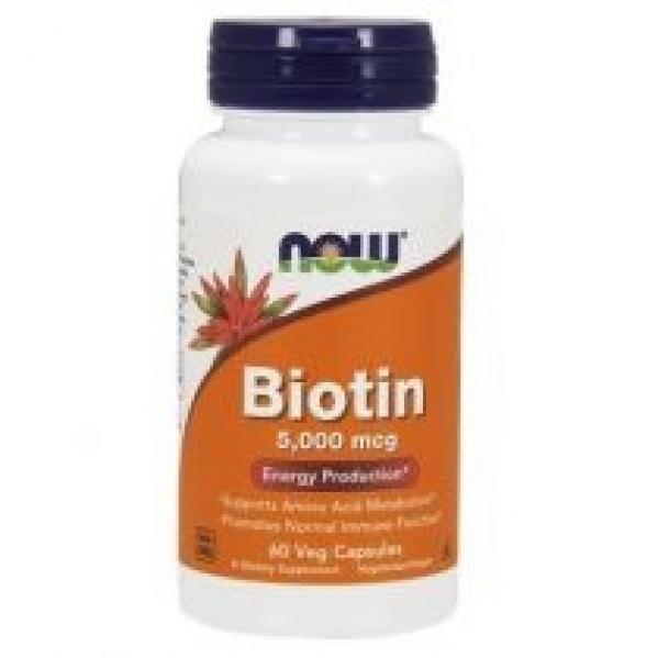 Now Foods Biotyna - Biotin 5000 mcg Suplement diety 60 kaps.