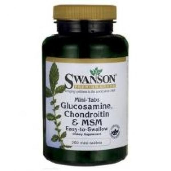 Swanson Glukozamina / Chondroityna / MSM mini tabs Suplement diety 360 tab.