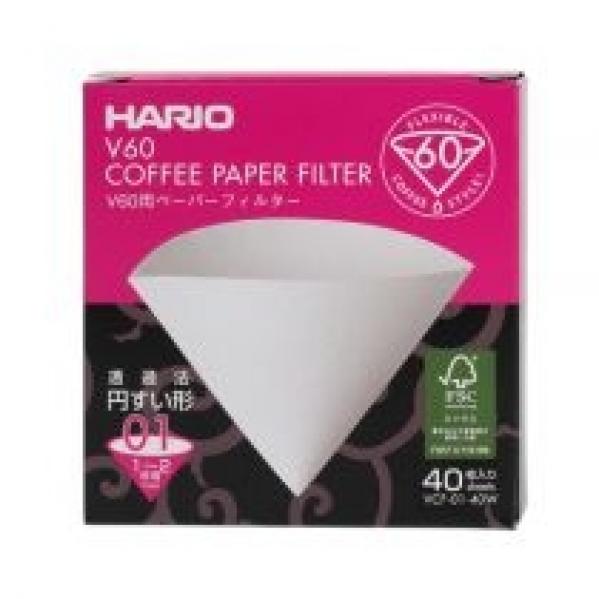 Hario Filtry papierowe do dripa V60-01 40 szt.