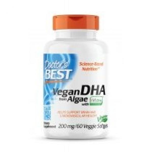Doctors Best Vegan DHA from Algae Suplement diety 60 kaps.