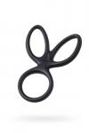 A-TOYS Triple penis ring KRAKEN, silicone, black, 10 cm