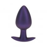 Smooth Silicone Anal Plug - Large - 3.5" / 8,9 cm - Metallic Purple