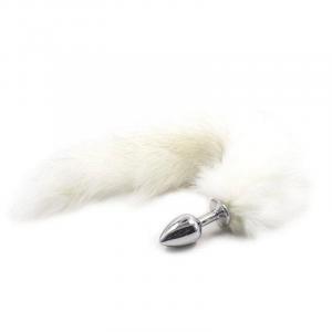 Plug anale con coda Long Fox Tail bianca