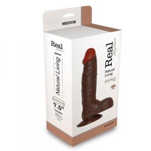 Wibrator-REALISTIC VIBRATOR REAL RAPTURE BROWN 7.5""""""""""""""""