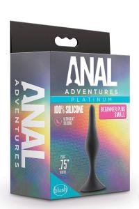 ANAL ADVENTURES PLATINUM SILICONE BEGINNER PLUG SMALL BLACK