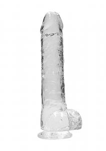 9"" / 23 cm Realistic Dildo With Balls - Transparent