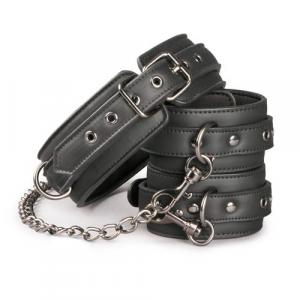 Kajdanki-Leather Collar With Anklecuff