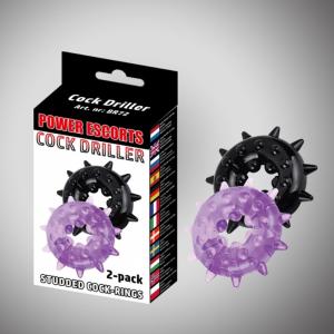 Cockdriller 2 pack black / purple 2 pack cockring 5 cm x 1,6 cm