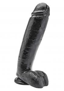 Dildo 10 inch with Balls Black