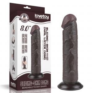 8'' Sliding Skin Dual Layer Dong Black