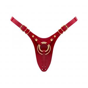 LEATHERETTE HARNESS FABULOUS - ONE SIZE - RED GLOSSY