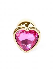 Plug-Jewellery Gold Heart PLUG- Pink