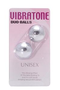 VIBRATONE DUO BALLS SILVER BLISTERCARD