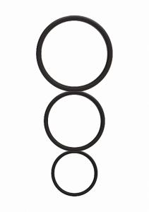 Flat Cock Ring Set - Black