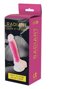 RADIANT SOFT SILICONE GLOW IN THE DARK DILDO LARGE PINK