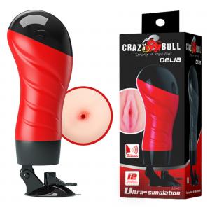 CRAZY BULL - Delia, 12 vibration functions Suction base Sex talk, 2 AAA batteries