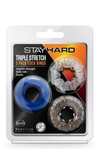 STAY HARD TRIPLE STRETCH 3PACK COCKRINGS