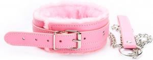 Fetish Fever - Collar with leash - Pink