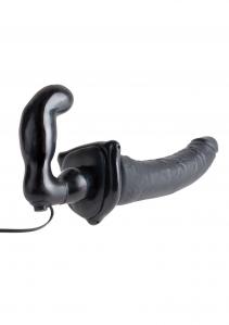 Deluxe Vibrating Strap-On Black