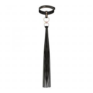 Rosy Gold - Collar with Flogger - Black