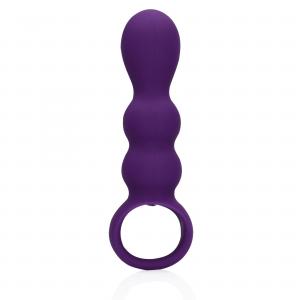 Teardrop Shaped Anal Vibrator - Clear Purple