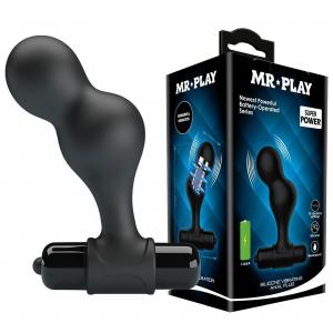 Mr. Play Silicone Anal Plug, 10 functions of vibration Black