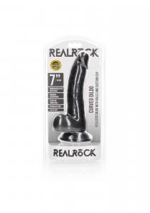 Curved Realistic Dildo Balls Suction Cup - 7""""/ 18 cm