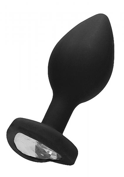 Diamond Heart Butt Plug - Regular - Black