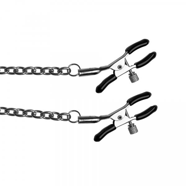 Silicone Bit Gag with Nipple Clamps - Black