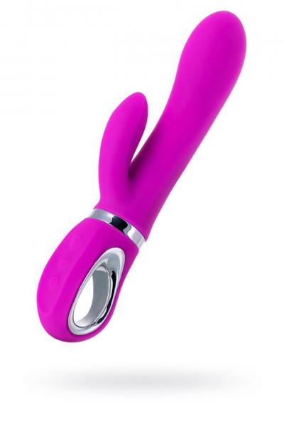 JOS JOLY, Vibrator with clitoral stimulator with WOW mode, silicone, fuchsia, 19.6 cm