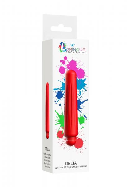 Delia - ABS Bullet With Sleeve - 10-Speeds - Red