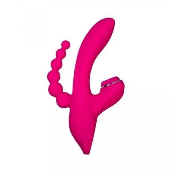 JOS Stimulator 3 in 1 Tripling, silicone, pink, 21cm