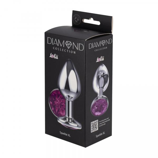 Enlarged Anal Plug Diamond Purple Sparkle XL